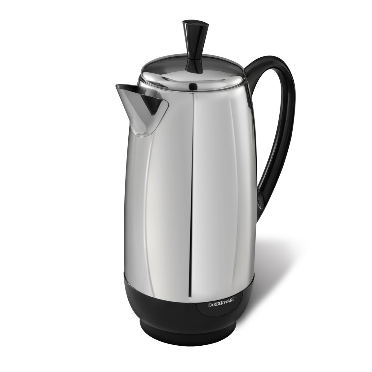 Farberware 12 Cup Electric Coffee Percolator, Coffee Maker with Stainless Steel Basket, Automatic Keep Warm, No-Drip Spout FCP412